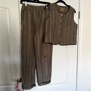 VTG Striped Vest/Pant Set
